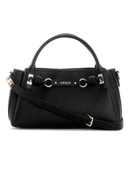 Guess - Camelia Black Women Snap Button Solid Satchel Bag