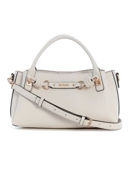 Guess - Camelia White Women Snap Button Solid Satchel Bag