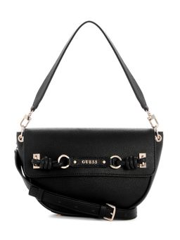 Guess - Camelia Black Women Flap Solid Shoulder Bag