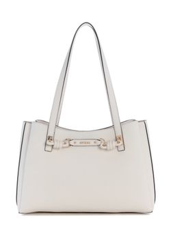 Guess - Camelia White Women Zipper Solid Shoulder Bag