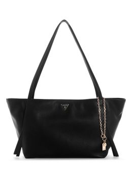 Guess - Devon Black Women Zipper Solid Tote Bag