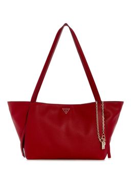 Guess - Devon Red Women Zipper Solid Tote Bag