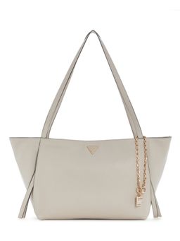 Guess - Devon Taupe Women Zipper Solid Tote Bag
