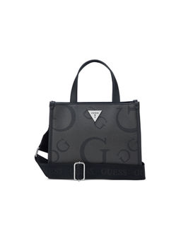 Guess - Jackie Black Zipper Printed Shoulder Bag with Detachable Strap