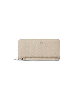 Guess - Remy Taupe Women Zipper Embossed Wallet