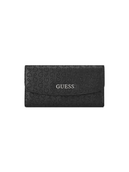 Guess - Remy Black Women Flap Embossed Trifold Wallet