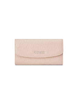 Guess - Remy Pink Women Flap Embossed Trifold Wallet