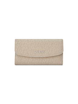 Guess - Remy Taupe Women Flap Embossed Trifold Wallet