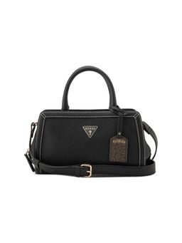 Guess - Cadence Black Zipper Solid Satchel Bag with Detachable Strap