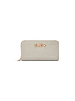 Guess - Celestia Taupe Women Zipper Embossed Medium Wallet