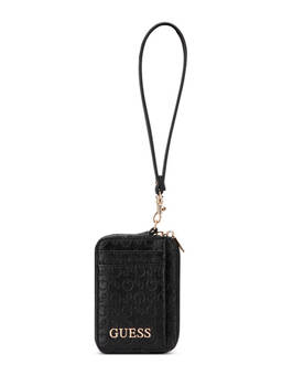 Guess - Elliot Black Women Embossed Zipper Wristlet Wallet
