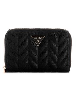 Guess - Stacey Black Women Zipper Quilted Medium Wallet