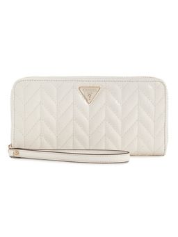 Guess - Stacey Cream Women Zipper Quilted Large Wallet