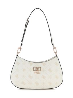 Guess - Emelie White Logo Women Zipper Printed Hobo Bag