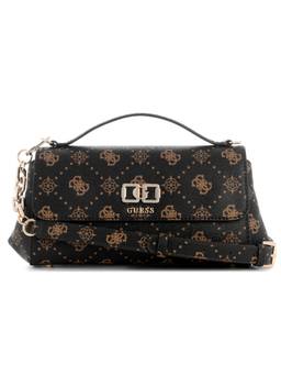 Guess - Emelie Black Women Snap Button Printed Crossbody Bag