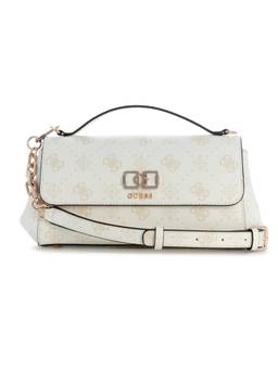 Guess - Emelie Off White Women Snap Button Printed Crossbody Bag