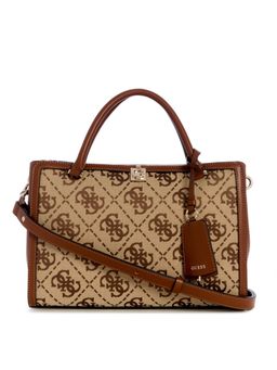 Guess - Audrey Beige Women Zipper Textured Satchel Bag