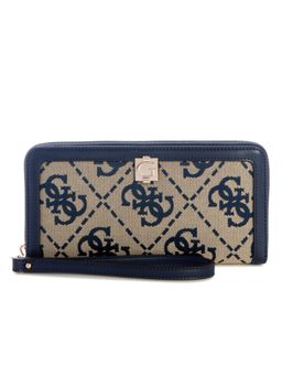 Guess - Audrey Navy Blue Women Zipper Textured Wallet