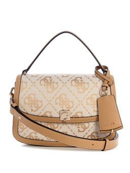 Guess - Audrey Beige Women Flap Embroidered Crossbody Bag