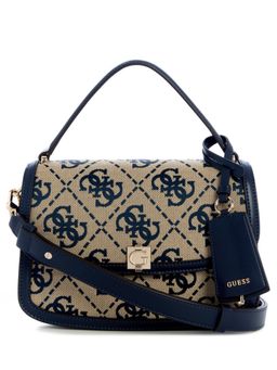 Guess - Audrey Navy Blue Women Flap Embroidered Crossbody Bag