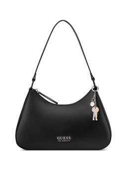 Guess - Layla Black Women Zipper Solid Baguette Shoulder Bag