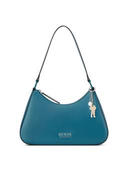 Guess - Layla Blue Women Zipper Solid Baguette Shoulder Bag