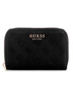 Guess - Ella Black Women Zipper Embossed Medium Wallet