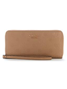 Guess - Ella Brown Women Zipper Embossed Large Wallet