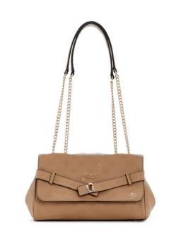 Guess - Ella Beige Women Flap Textured Shoulder Bag