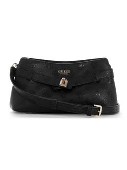 Guess - Ella Black Women Snap Button Textured Crossbody Bag