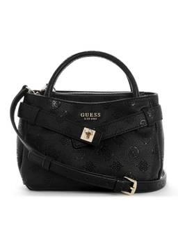 Guess - Ella Snap Button Textured Satchel Bag with Detachable Strap