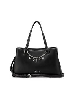 Guess - Angelica Black Women Snap Button Solid Shoulder Bag
