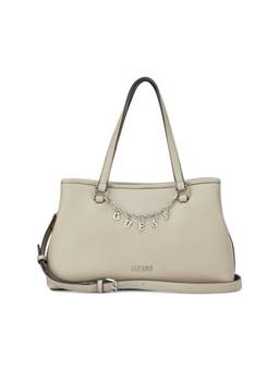 Guess - Angelica Taupe Women Snap Button Solid Shoulder Bag