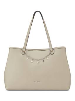 Guess - Angelica Taupe Women Snap Button Solid Shoulder Bag
