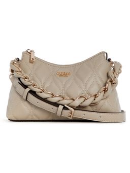Guess - Maxine Taupe Women Zipper Quilted Shoulder Bag