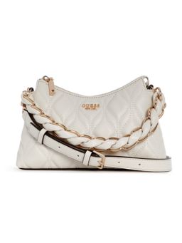 Guess - Maxine White Women Zipper Quilted Shoulder Bag
