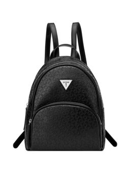 Guess - Jillian Women Black Zipper Textured Backpack