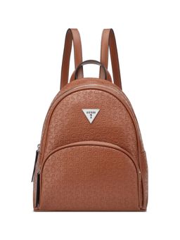 Guess - Jillian Women Brown Zipper Textured Backpack