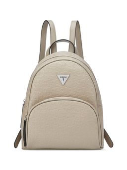 Guess - Jillian Women Taupe Zipper Textured Backpack