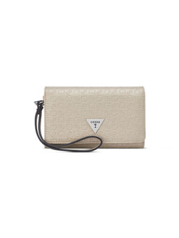 Guess - Jillian Taupe Women Snap Embossed Wallet