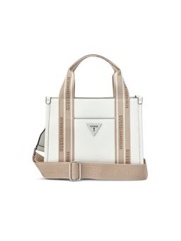 Guess - Jackie White Women Zipper Solid Shoulder Bag