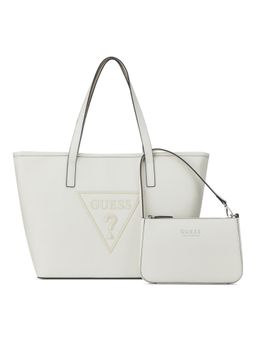 Guess - Keira White Women Solid Tote Bag with Handbag