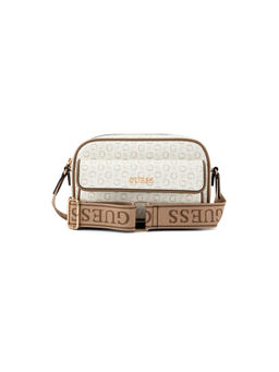Guess - Erin White Women Zipper Printed Crossbody Bag