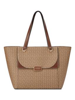 Guess - Pandora Brown Women Zipper Printed Tote Bag