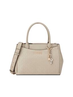 Guess - Elliot Taupe Women Textured Satchel Bag