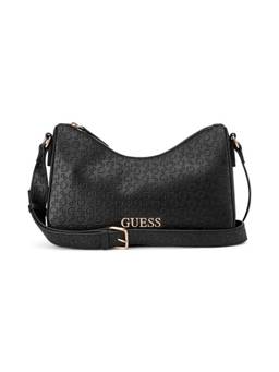 Guess - Elliot Black Women Zipper Textured Baguette Shoulder Bag