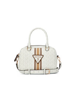 Guess - Tabitha White Women Zipper Printed Satchel Bag
