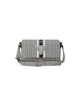 Guess - Tabitha Black Women Snap Button Printed Crossbody Bag