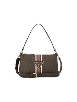 Guess - Tabitha Brown Zipper Printed Baguette Shoulder Bag with Detachable Strap