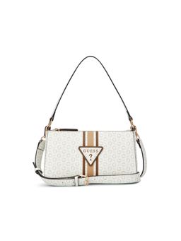 Guess - Tabitha White Women Zipper Printed Baguette Shoulder Bag